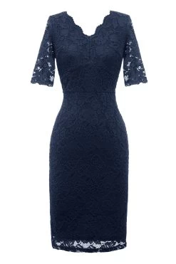 Bordeaux Bodycon Kant Feestjurk Met Mouwen -Jurken Korting Winkel ZPKYYZL039 20Navy 1 first