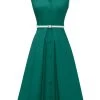 Revers Hals Groene Swing Jaren 1950 Jurk Met Riem -Jurken Korting Winkel ZPKYYZL082 20 20Green 7 1