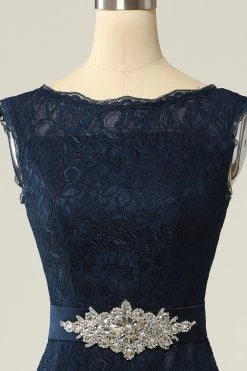 Navy Lace Sheath Moeder Jurk -Jurken Korting Winkel ZPKYYZL148 Navy 4