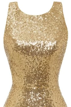 Bodycon Gouden Pailletten Cocktail Jurk Open Rug -Jurken Korting Winkel ZS2108011 2