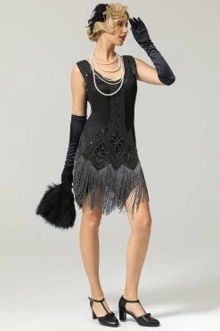 Zwarte Jaren 1920 Sequined Flapper Jurk -Jurken Korting Winkel be0221f0a7412ef5dc57de5da2f69401
