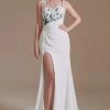 Witte Zeemeermin Rugloos Sweep Train Trouwjurk Met Appliques -Jurken Korting Winkel ceyy1063White 1 first