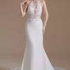 Witte Zeemeermin Halter Rugloos Sweep Trein Trouwjurk Met Kant -Jurken Korting Winkel ceyy1065White 1 first
