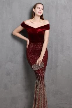 Gouden Zeemeermin Pailletten Lange Galajurk -Jurken Korting Winkel d3a296fc10a2474eecfa3f9d621482ac