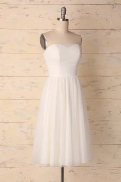 Witte Sweetheart Jurk -Jurken Korting Winkel white sweetheart dress 428762